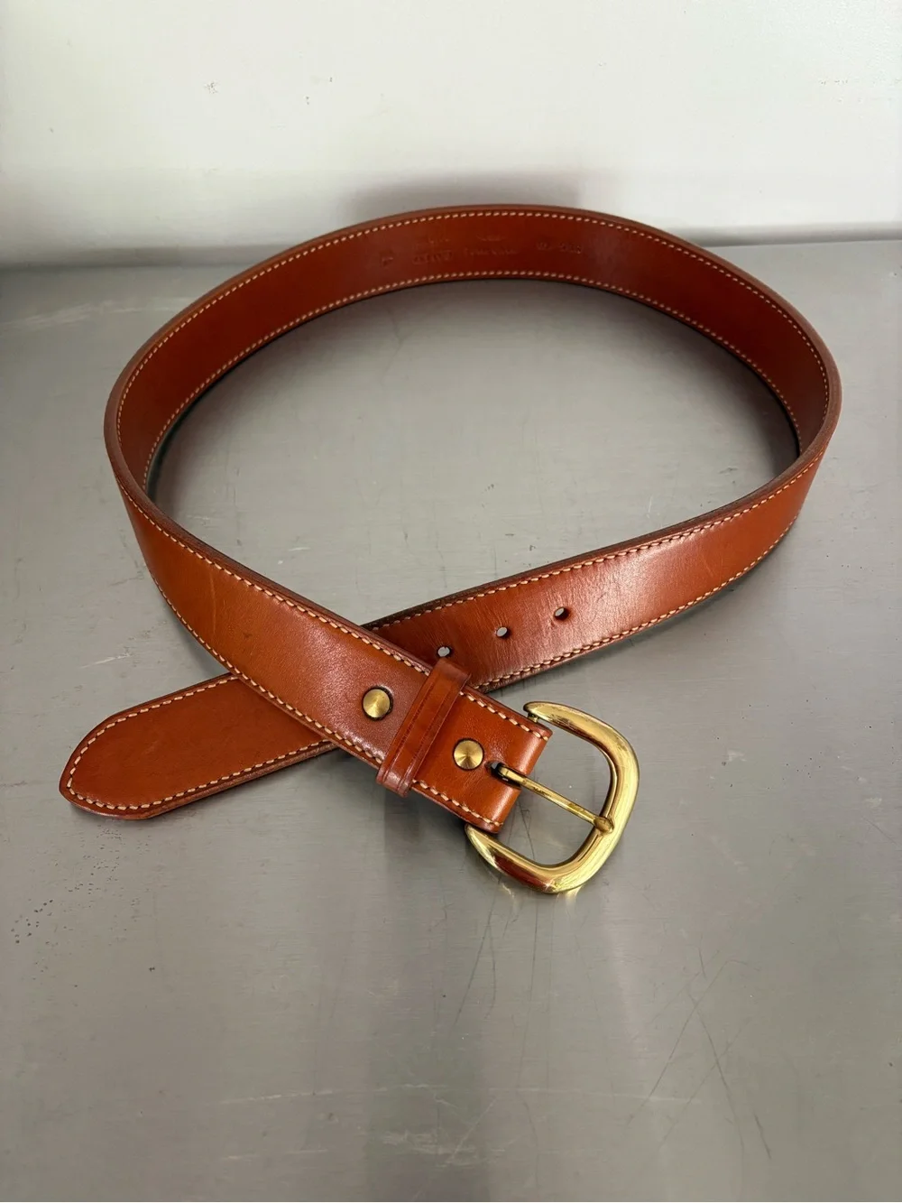 Galco SB5 made in USA thick leather belt real brass buckle 40